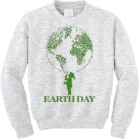 Earth Day Child Blowing Bubbles Earth  Kids Sweatshirt