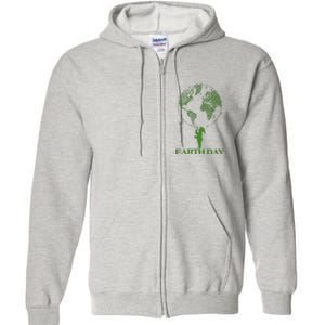 Earth Day Child Blowing Bubbles Earth  Full Zip Hoodie