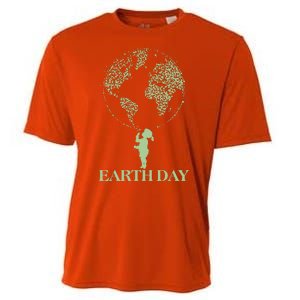 Earth Day Child Blowing Bubbles Earth  Cooling Performance Crew T-Shirt