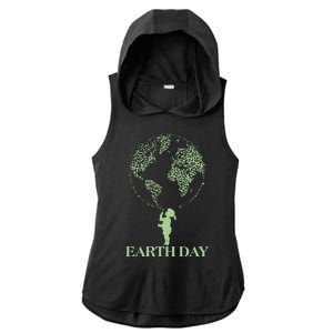 Earth Day Child Blowing Bubbles Earth  Ladies PosiCharge Tri-Blend Wicking Draft Hoodie Tank