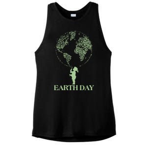 Earth Day Child Blowing Bubbles Earth  Ladies PosiCharge Tri-Blend Wicking Tank