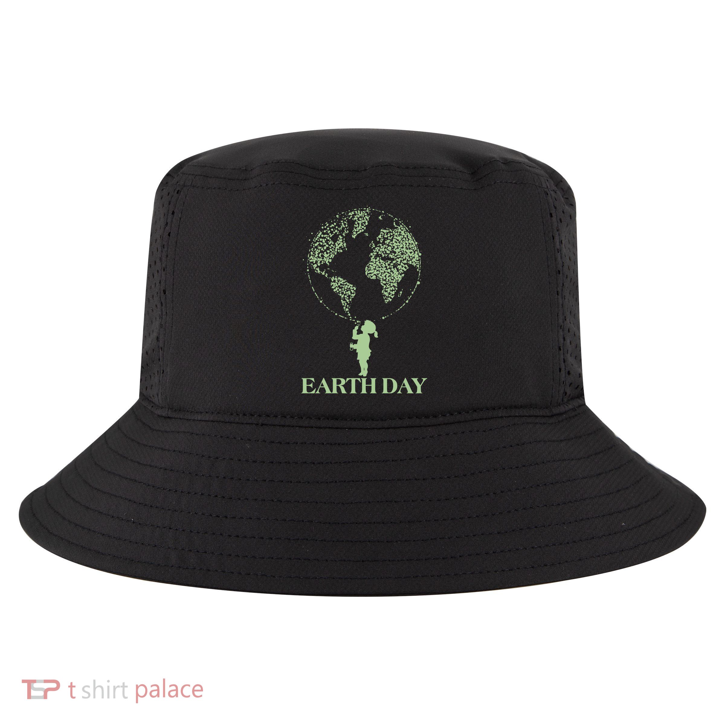 Earth Day Child Blowing Bubbles Earth  Cool Comfort Performance Bucket Hat