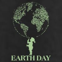 Earth Day Child Blowing Bubbles Earth  Garment-Dyed Heavyweight T-Shirt