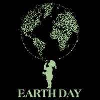 Earth Day Child Blowing Bubbles Earth  USA-Made Doggie Bandana