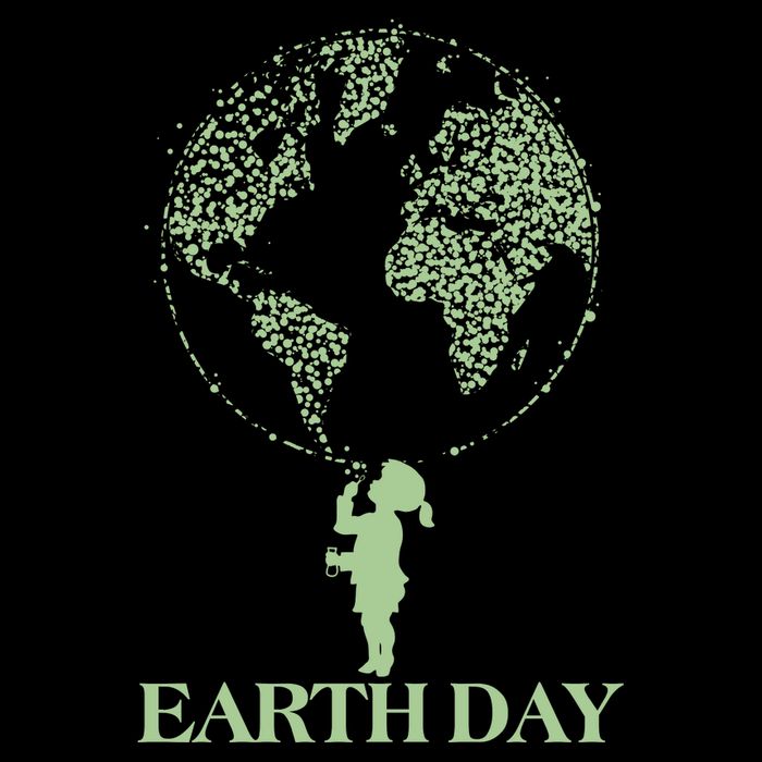 Earth Day Child Blowing Bubbles Earth  USA-Made Doggie Bandana