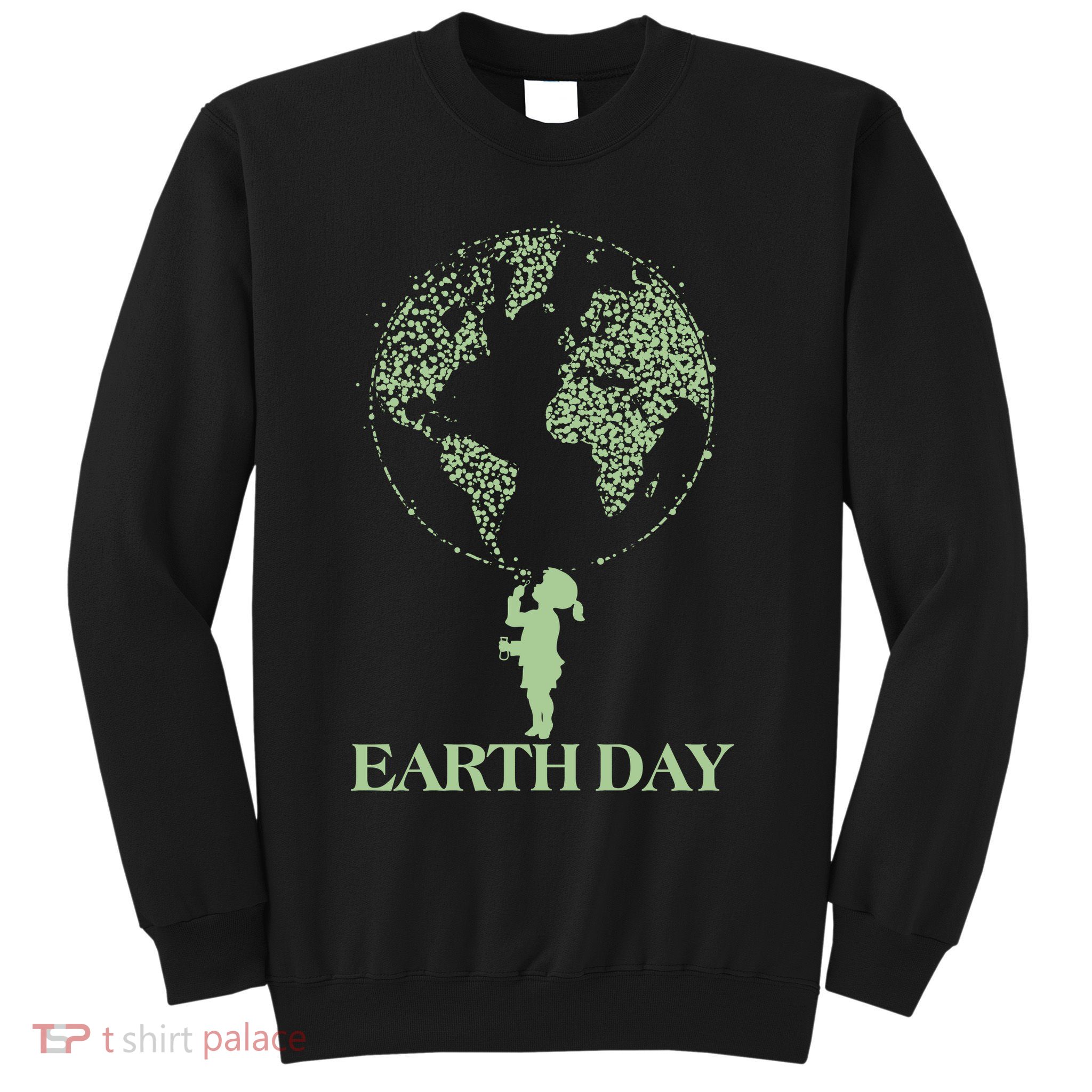 Earth Day Child Blowing Bubbles Earth  Sweatshirt