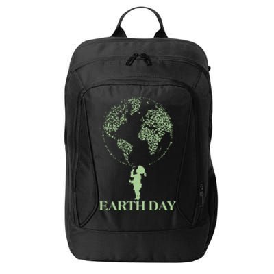 Earth Day Child Blowing Bubbles Earth  City Backpack