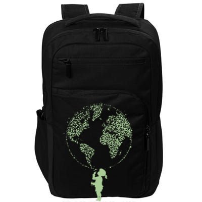 Earth Day Child Blowing Bubbles Earth  Impact Tech Backpack