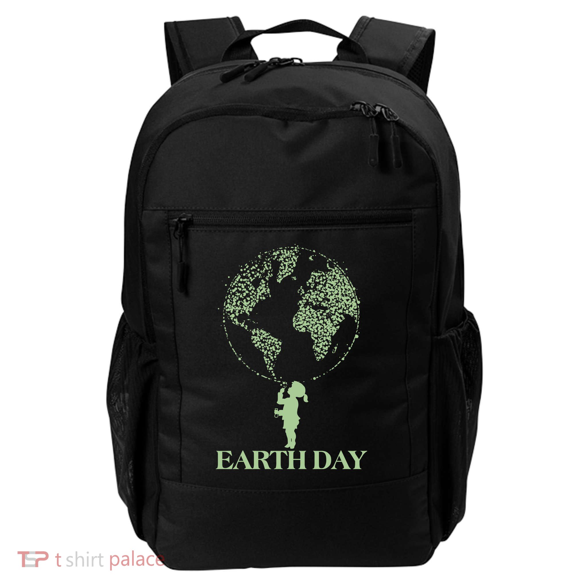 Earth Day Child Blowing Bubbles Earth  Daily Commute Backpack