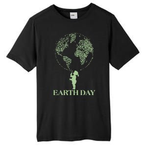 Earth Day Child Blowing Bubbles Earth  Tall Fusion ChromaSoft Performance T-Shirt