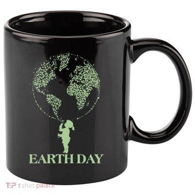 Earth Day Child Blowing Bubbles Earth  11oz C Handle Ceramic Mug