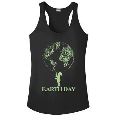 Earth Day Child Blowing Bubbles Earth  Ladies PosiCharge Competitor Racerback Tank