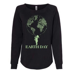 Earth Day Child Blowing Bubbles Earth  Womens California Wash Sweatshirt