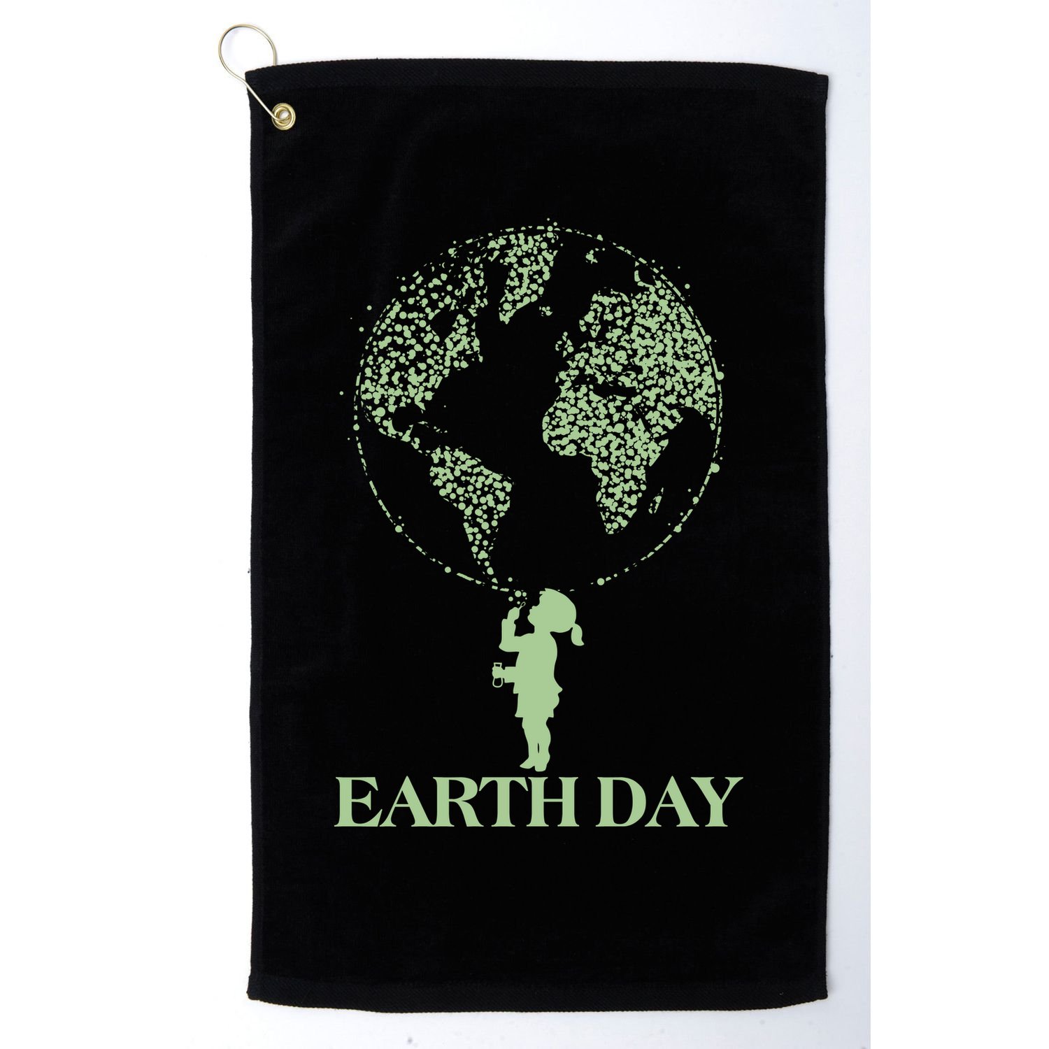 Earth Day Child Blowing Bubbles Earth  Golf Towel