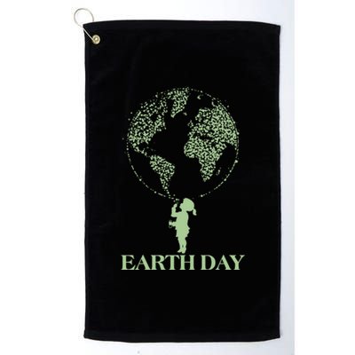 Earth Day Child Blowing Bubbles Earth  Platinum Collection Golf Towel