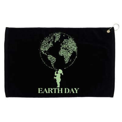 Earth Day Child Blowing Bubbles Earth  Grommeted Golf Towel