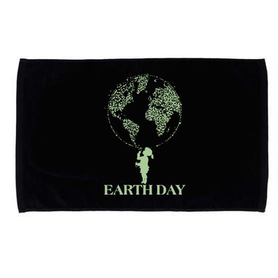 Earth Day Child Blowing Bubbles Earth  Microfiber Hand Towel