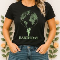 Earth Day Child Blowing Bubbles Earth  Womens T-Shirt