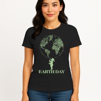 Earth Day Child Blowing Bubbles Earth  Womens T-Shirt