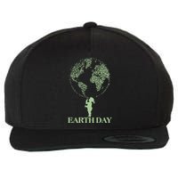 Earth Day Child Blowing Bubbles Earth  Wool Snapback Cap