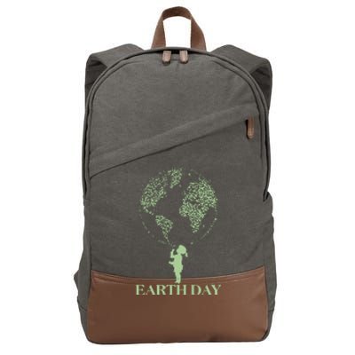 Earth Day Child Blowing Bubbles Earth  Cotton Canvas Backpack