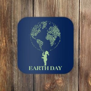 Earth Day Child Blowing Bubbles Earth  Coaster