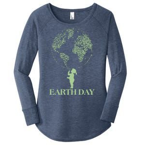 Earth Day Child Blowing Bubbles Earth  Women's Perfect Tri Tunic Long Sleeve Shirt