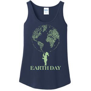 Earth Day Child Blowing Bubbles Earth  Ladies Essential Tank