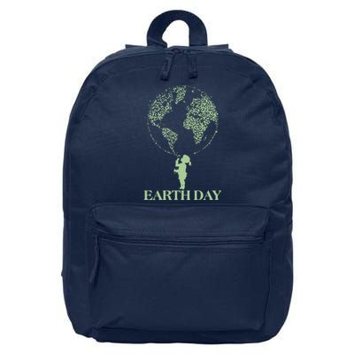 Earth Day Child Blowing Bubbles Earth  16 in Basic Backpack