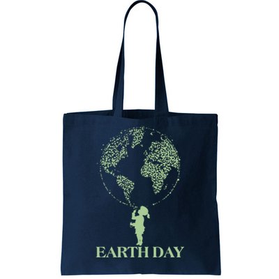 Earth Day Child Blowing Bubbles Earth  Tote Bag