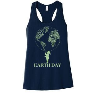 Earth Day Child Blowing Bubbles Earth  Women's Racerback Tank