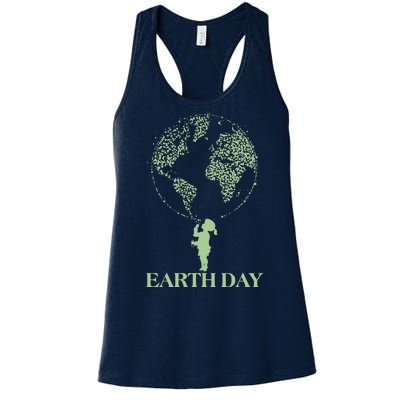 Earth Day Child Blowing Bubbles Earth  Women's Racerback Tank