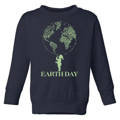 Earth Day Child Blowing Bubbles Earth  Toddler Sweatshirt