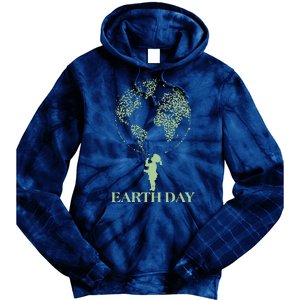 Earth Day Child Blowing Bubbles Earth  Tie Dye Hoodie