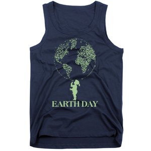 Earth Day Child Blowing Bubbles Earth  Tank Top