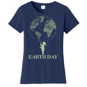 Earth Day Child Blowing Bubbles Earth  Women's T-Shirt