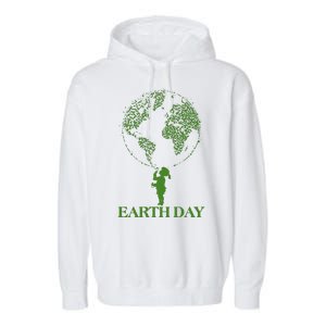 Earth Day Child Blowing Bubbles Earth  Garment-Dyed Fleece Hoodie