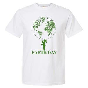 Earth Day Child Blowing Bubbles Earth  Garment-Dyed Heavyweight T-Shirt