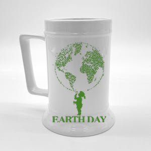 Earth Day Child Blowing Bubbles Earth  Beer Stein