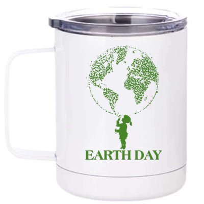 Earth Day Child Blowing Bubbles Earth  12 oz Stainless Steel Tumbler Cup