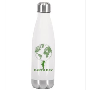 Earth Day Child Blowing Bubbles Earth  Stainless Steel Insulated Water Bottle