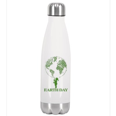 Earth Day Child Blowing Bubbles Earth  Stainless Steel Insulated Water Bottle