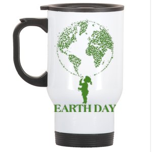 Earth Day Child Blowing Bubbles Earth  Stainless Steel Travel Mug