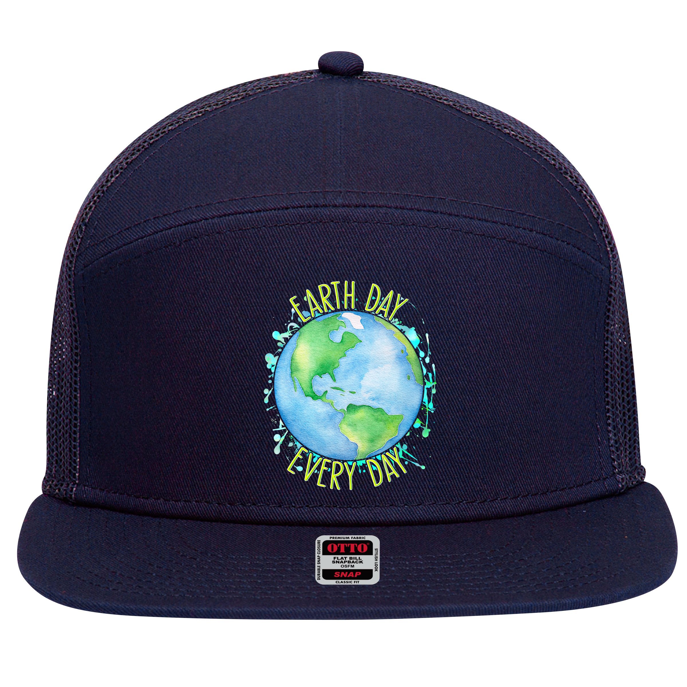 Earth Day Every Day 7 Panel Mesh Trucker Snapback Hat