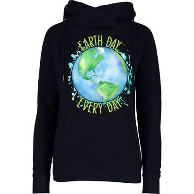 Earth Day Every Day Womens Funnel Neck Pullover Hood