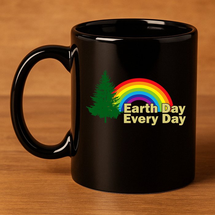 Earth Day Every Day Rainbow 11oz C Handle Ceramic Mug