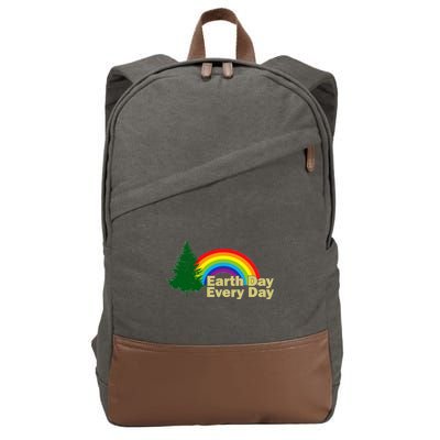 Earth Day Every Day Rainbow Cotton Canvas Backpack