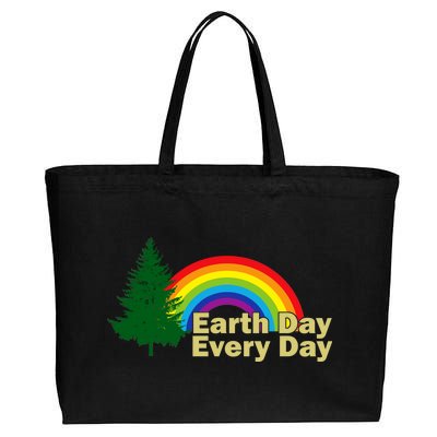 Earth Day Every Day Rainbow Cotton Canvas Jumbo Tote