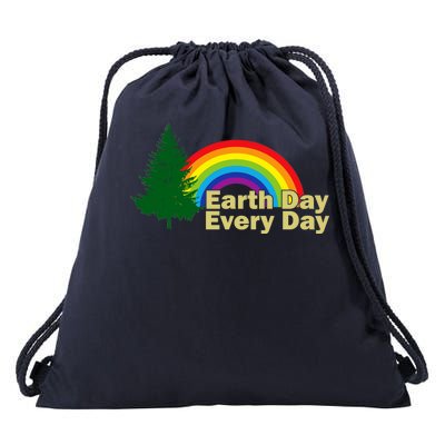 Earth Day Every Day Rainbow Drawstring Bag