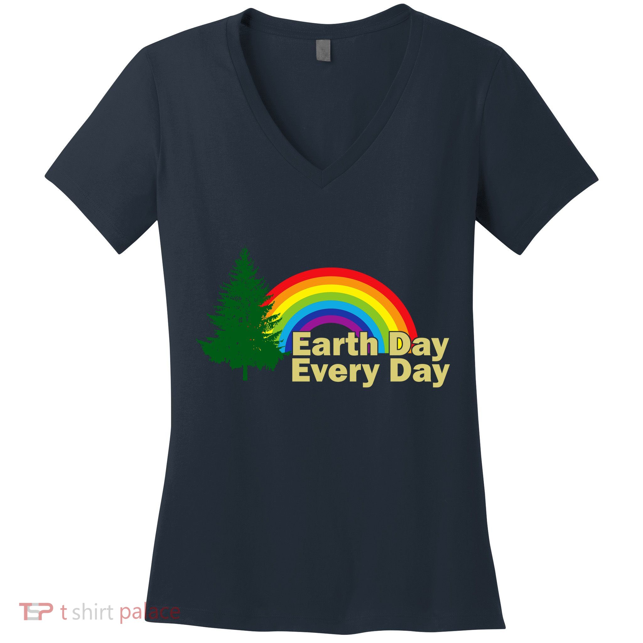 Earth Day Every Day Rainbow Women's V-Neck T-Shirt
